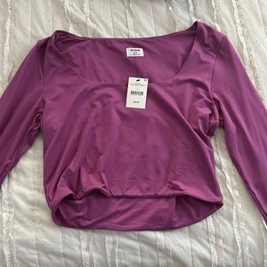 Cotton on size large long sleeve, magenta crop top